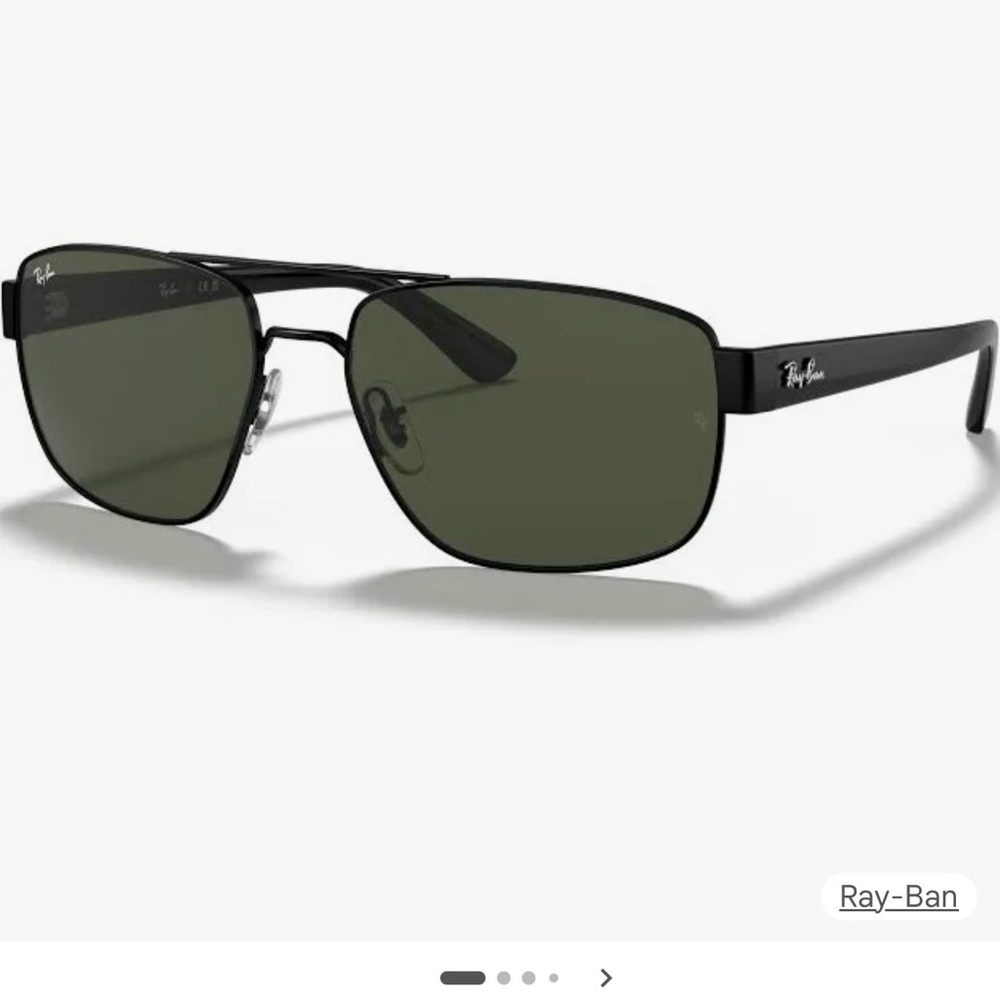 New Ray-Ban RB3663 Dark Green and Black Sunglasses with case.